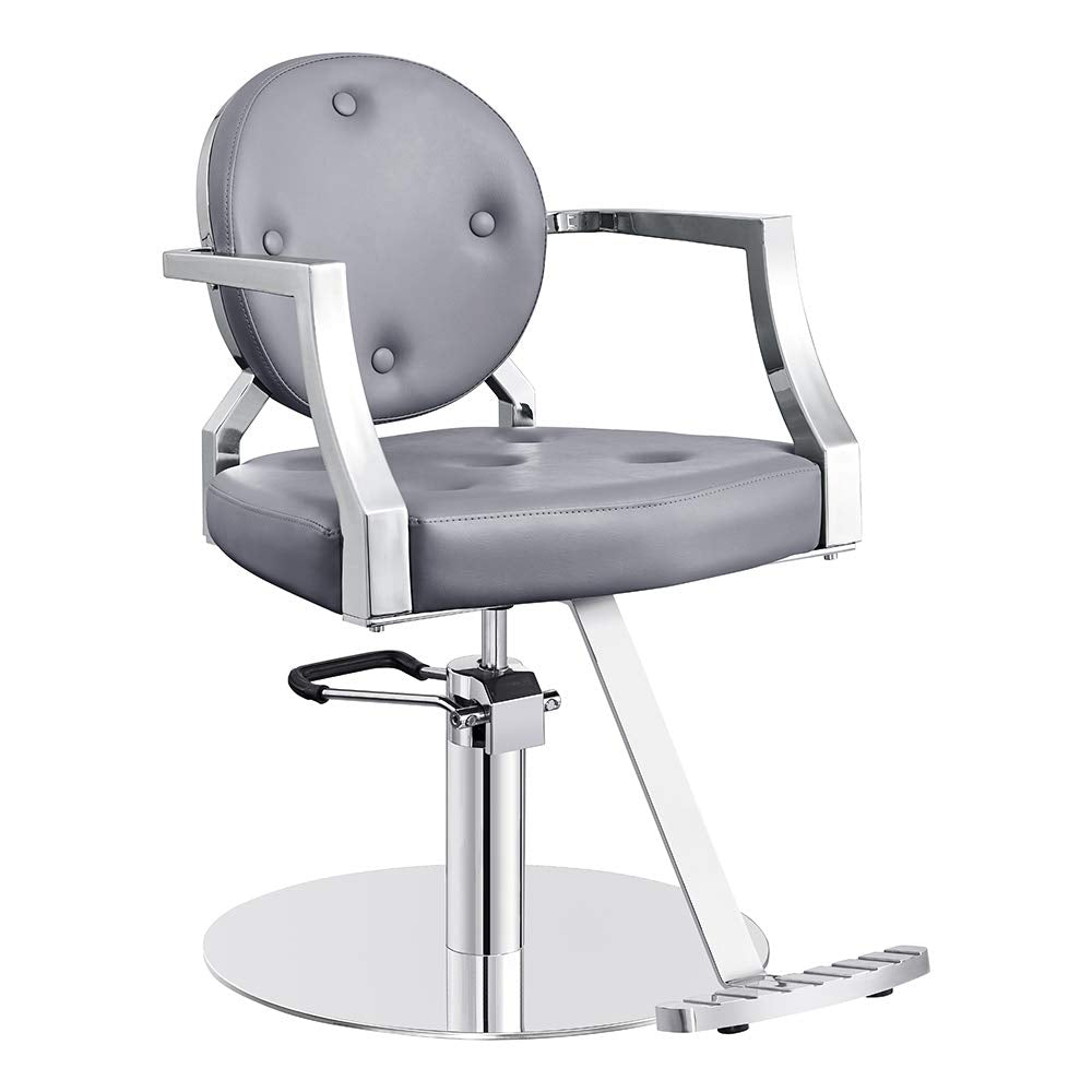 Salon Styling Chair, Heavy Duty Hydraulic Salon Stylist Chair Regent, Grey