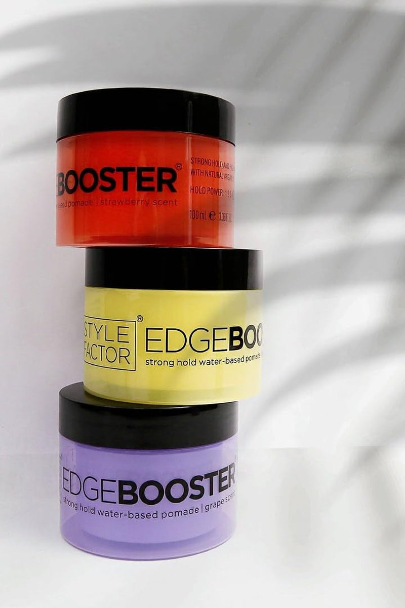 Edge Booster  Strong Hold Water Base Pomade- Excellent for Taming Edges & Braiding Hair (Strawberry, 3.38Oz)