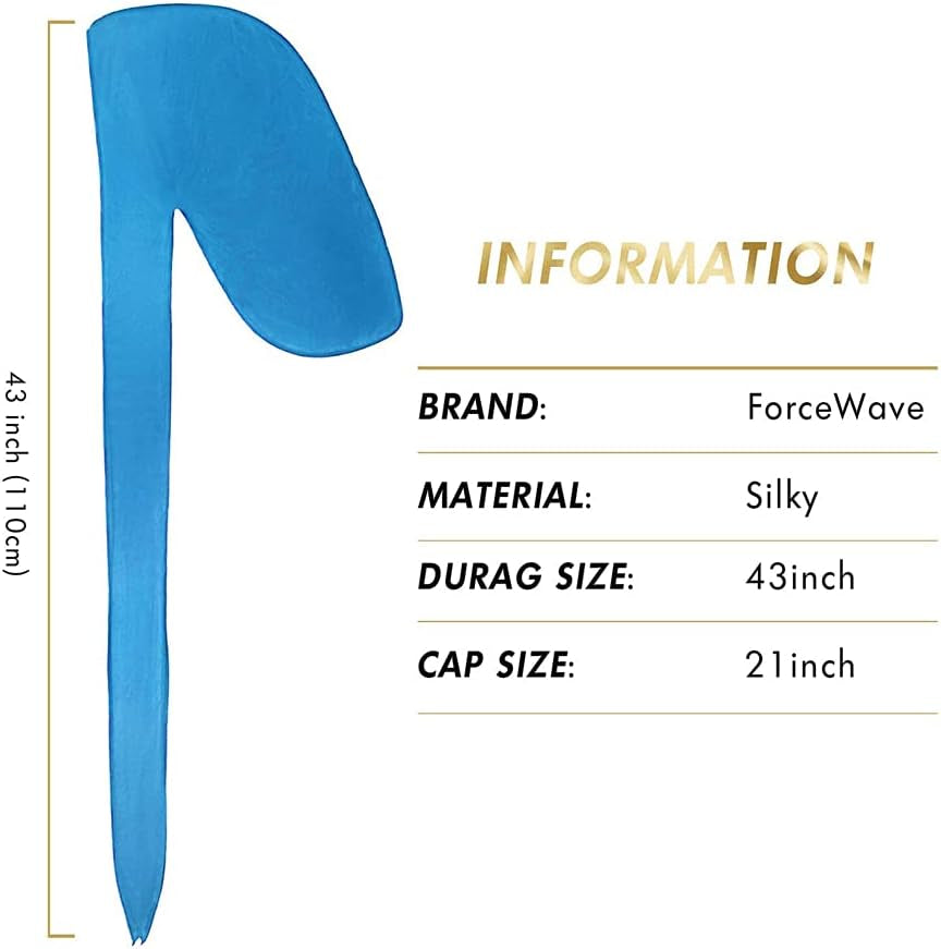 8PCS Silky Durag Men Wave Cap Long Tail Do Rag for 360 Wave Dew Rag Packs