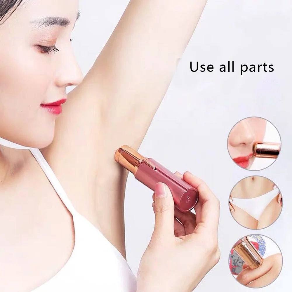 Facial Hair Remover for Women, Blush/Rose Gold Electric Face Razor for Women for Instant and Painless Hair Removal,Rose Gold,A49