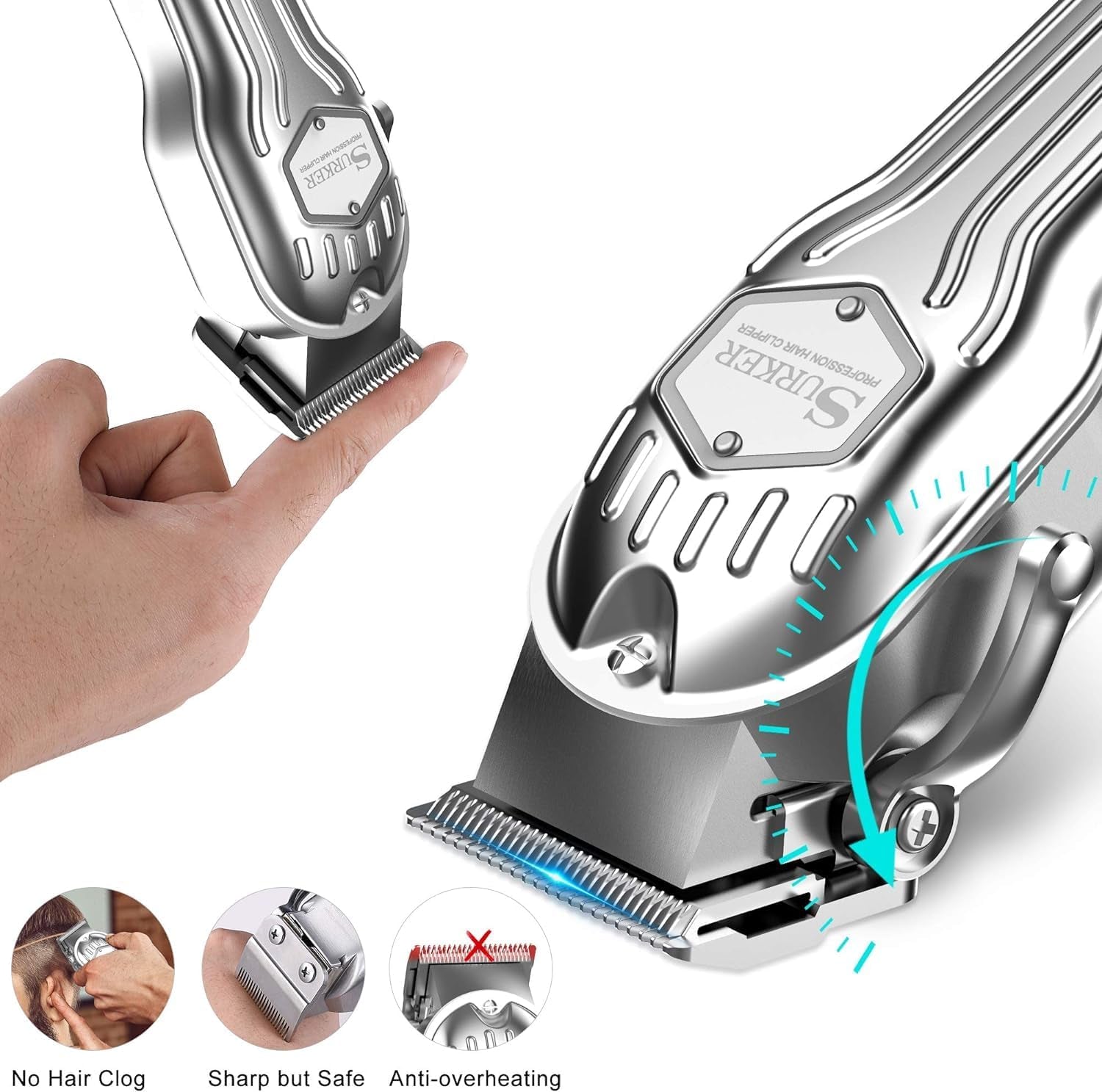 Mens Hair Clippers Cord Cordless Hair Trimmer Professional Haircut Kit for Men Rechargeable LED Display