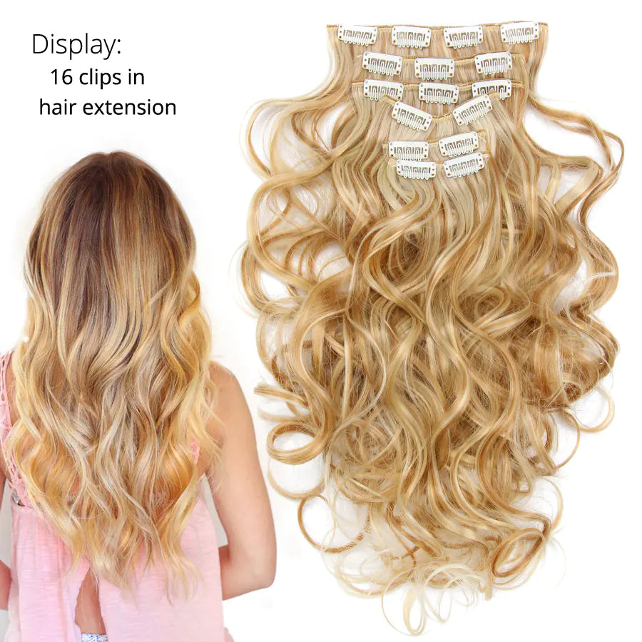Leeons 22" Body Wave Clip-In Synthetic Hair Extensions