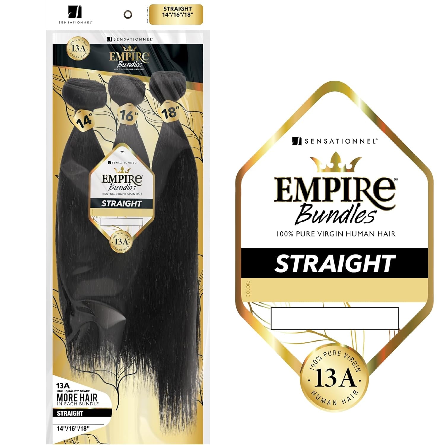 Empire Bundles Multi - Straight 10A Tangle Shed Free Human Hair for Weaving and Sew in Styles (18 20 22 Inch, NATURAL)