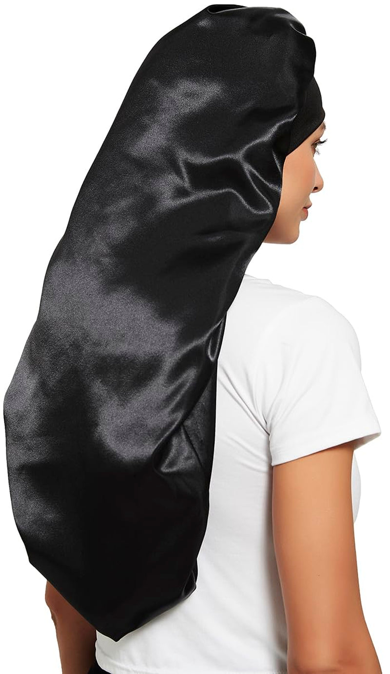 2 Pcs Silk Bonnet for Women Satin, Soft Elastic Band Silky Sleeping Cap Big Bonnets for Braids