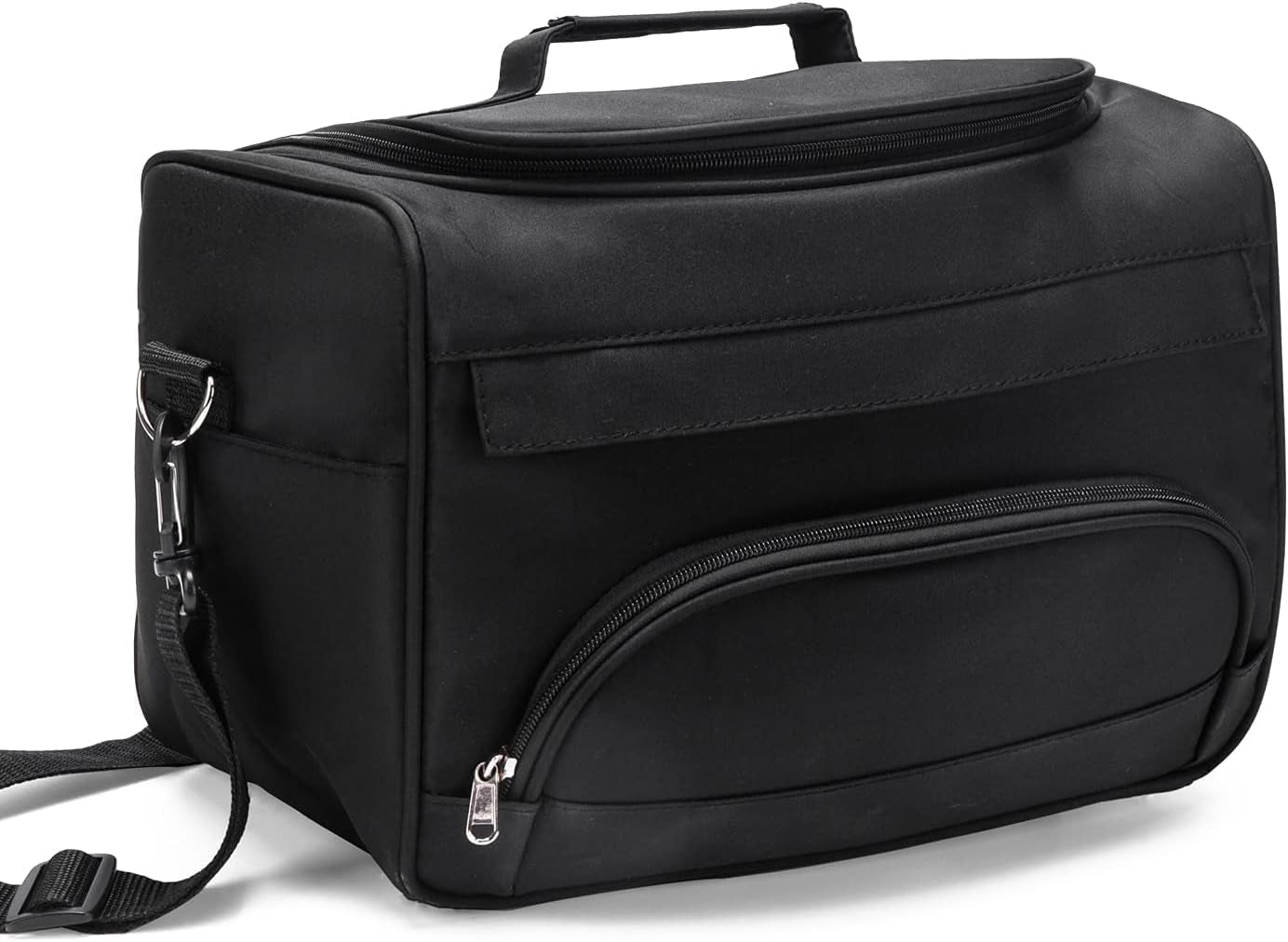 VERSAINSECT Airdressing Bags for Stylists Hairdresser Bag for Supplies with Shoulder Strap Cosmetics Beauty Hairstylist Bag Makeup Salon Organizer Bag with YKK Zipper (BLACK), 13.8" X 8.7" X 9.5"