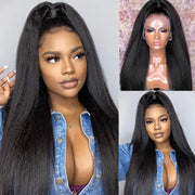 24in Kinky Straight Synthetic Lace Front Wig