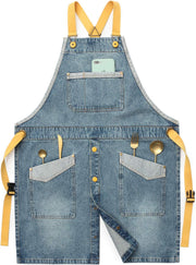 Denim Tool Apron for Women and Men Cross Straps Adjustable