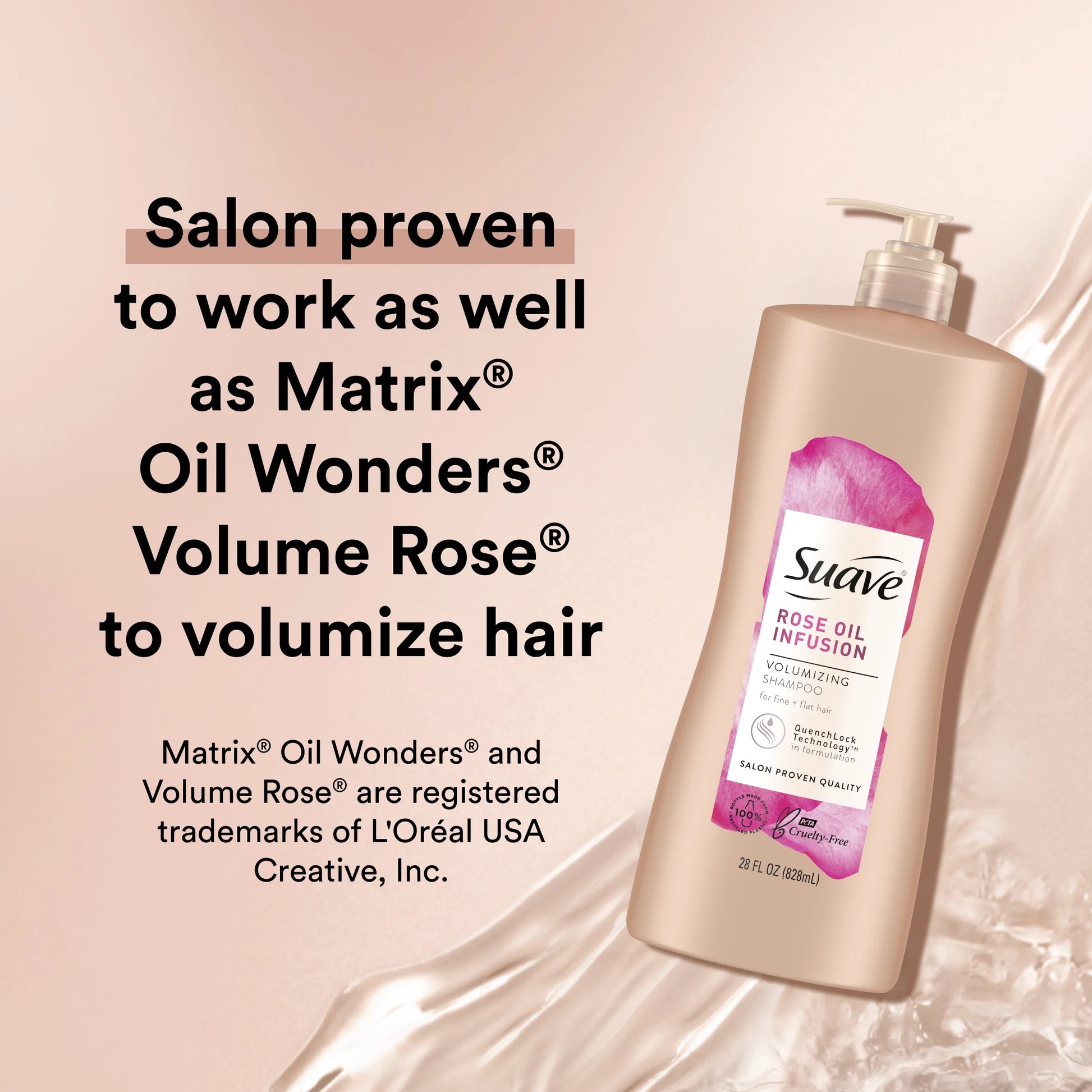 (4 Pack)  Professionals Rose Oil Infusion Shampoo with Pump, Volumizing, All Ages, 28 Fl Oz