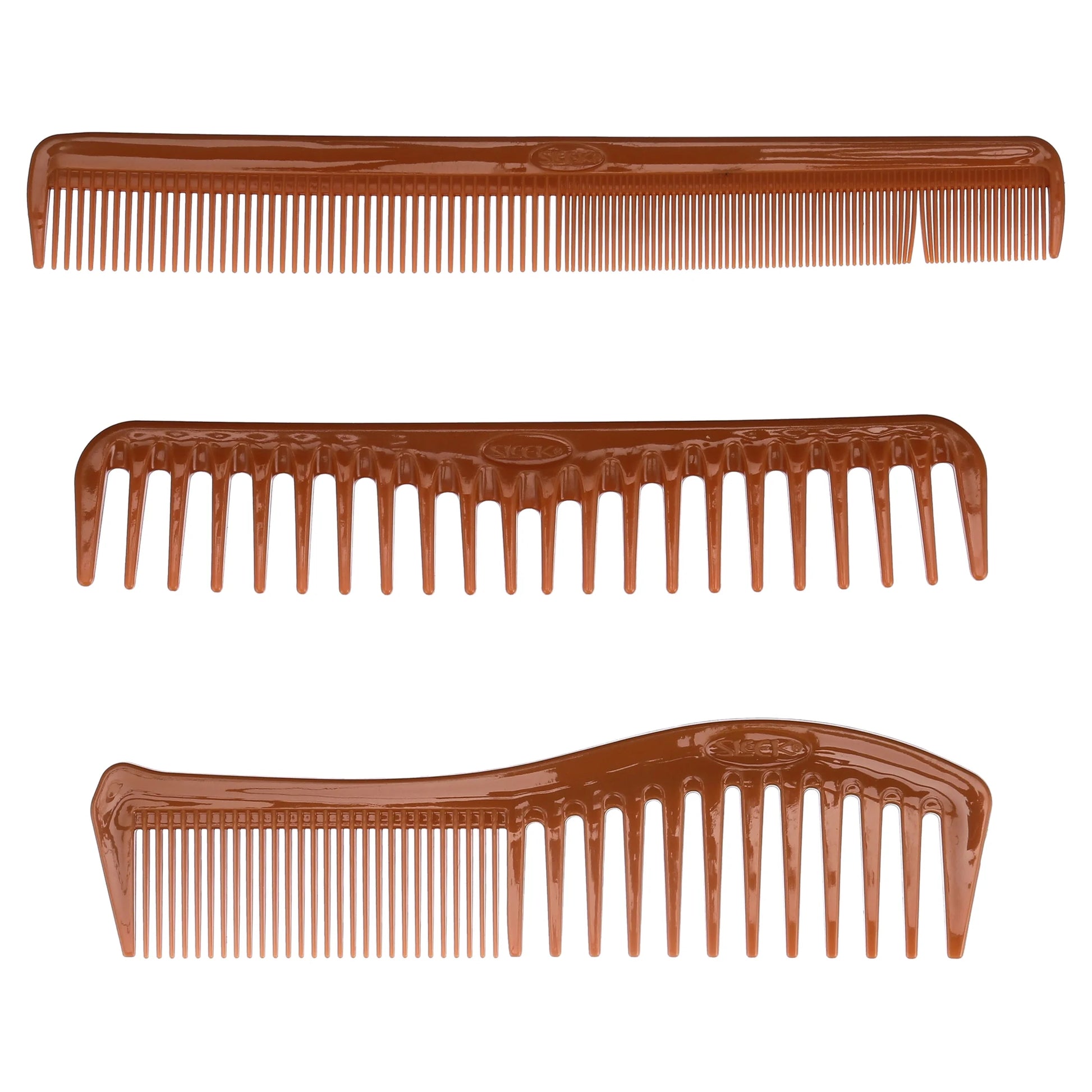 Assorted Comb Set, Brown, 10 Count