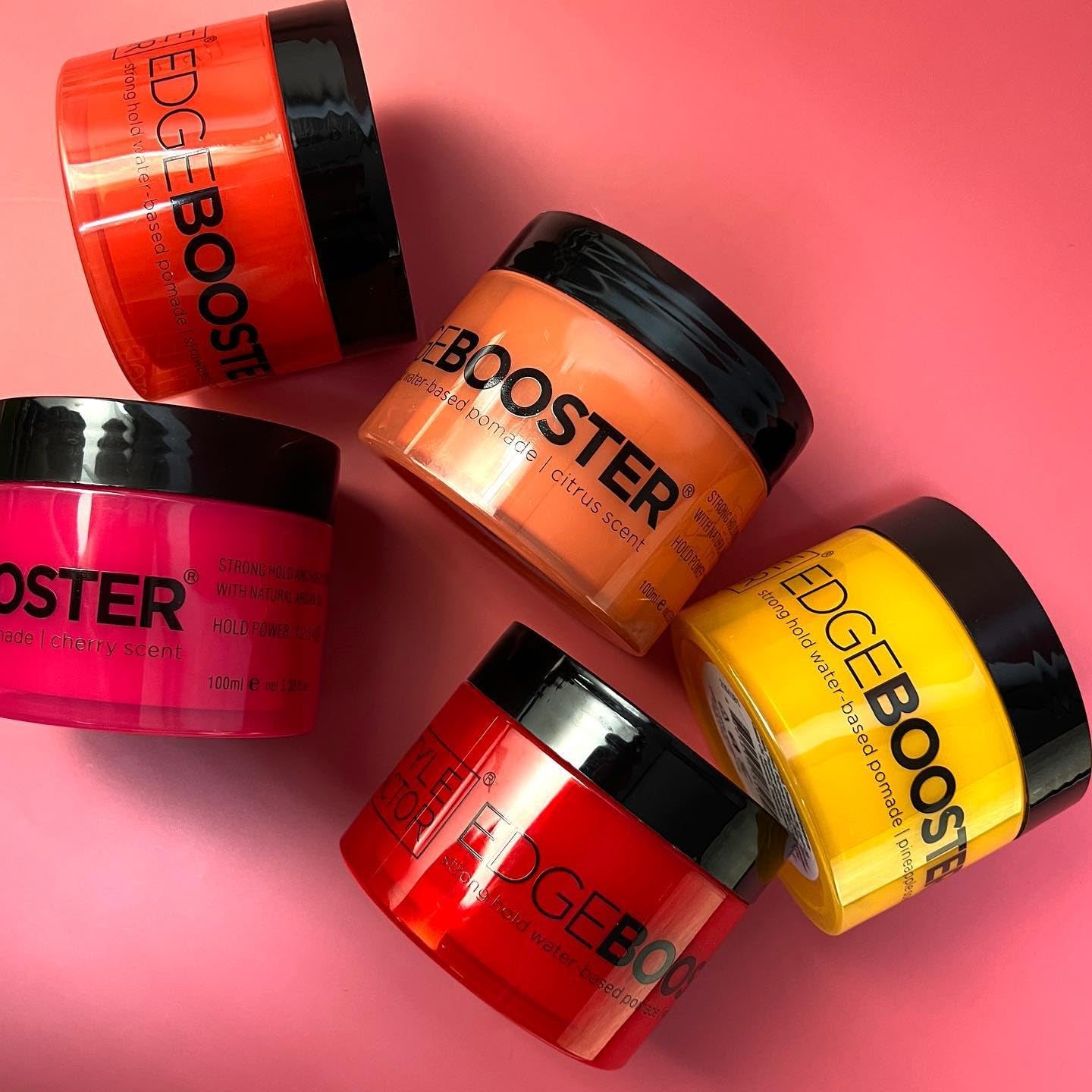 Edge Booster  Strong Hold Water Base Pomade- Excellent for Taming Edges & Braiding Hair (Strawberry, 3.38Oz)
