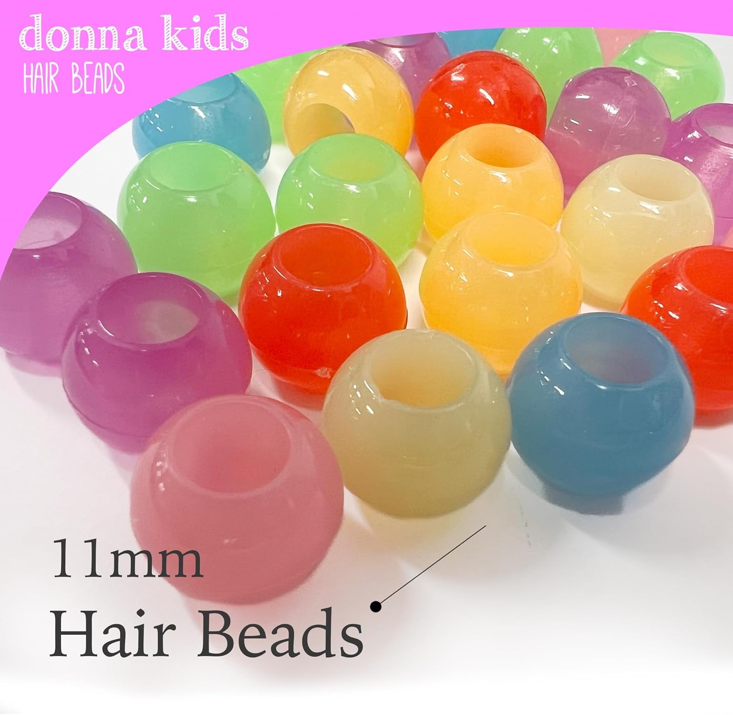 Hair Braiding Kit: Assorted 13X11Mm Plastic Pony Beads, Quick Beaders for Kids