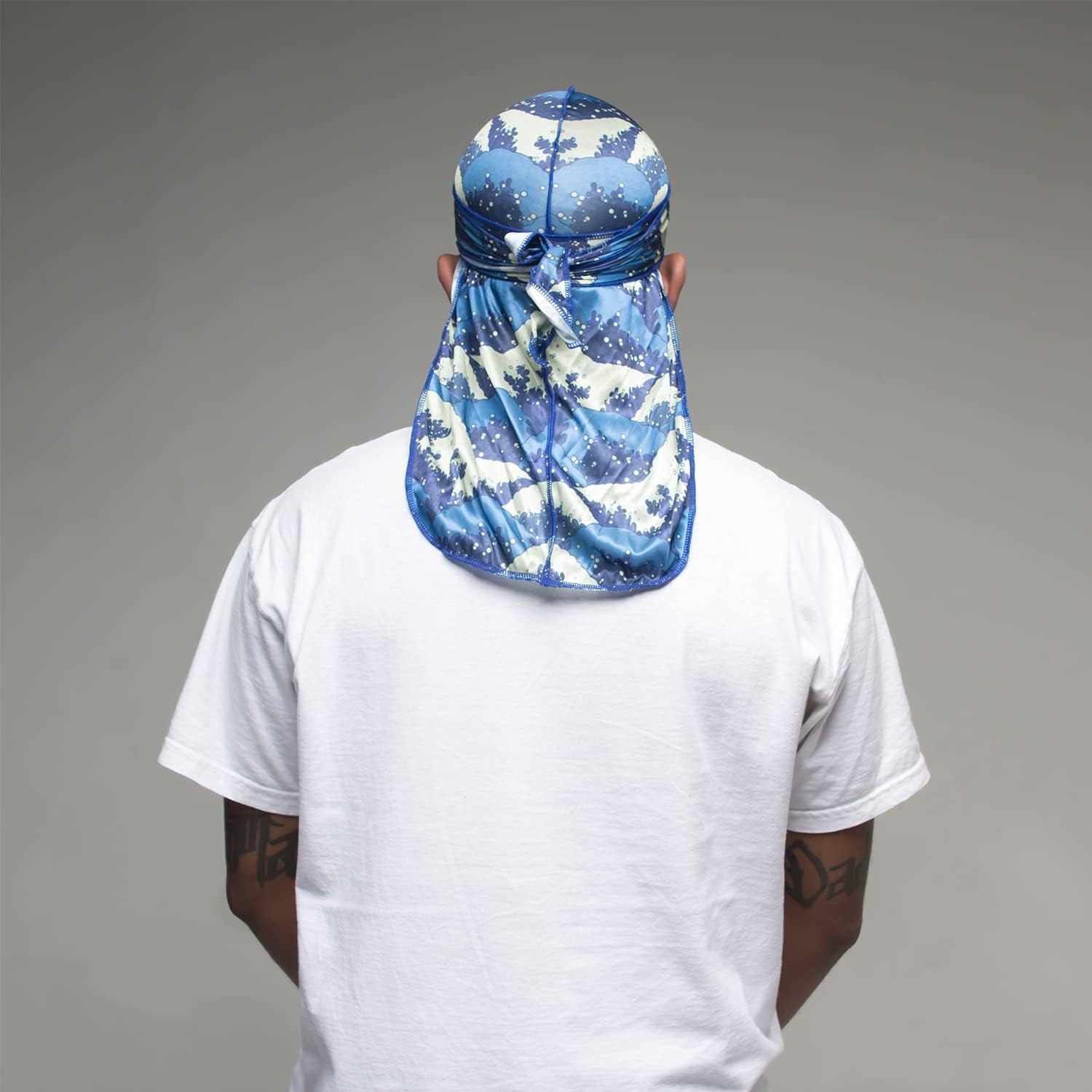4PCS Silky Durags for Men 360 Waves, Designer Do Rag, 1 Wave Cap