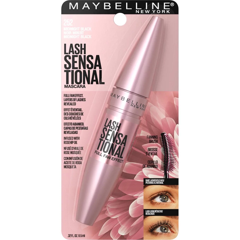 Lash Sensational Washable Mascara Makeup, Midnight Black, 0.32 Fl. Oz.