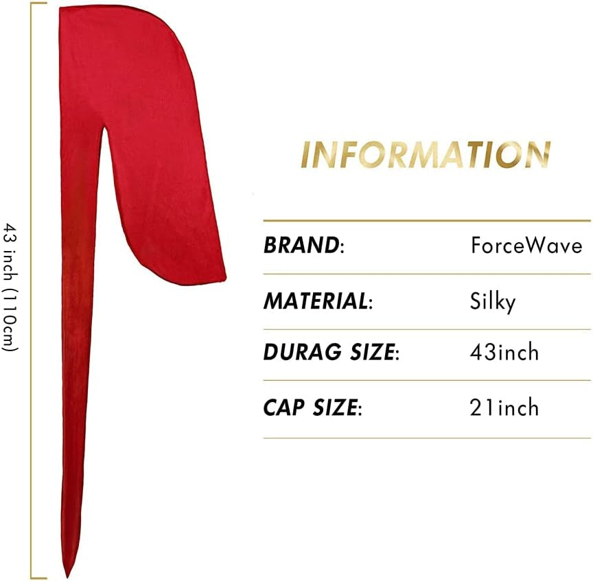 12 Pieces Silky Durag for Men Women Satin Durags for 360 Waves
