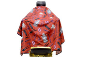 vintage Barber Cape - Professional Salon Hair Cutting Cape with Snap Closure Red