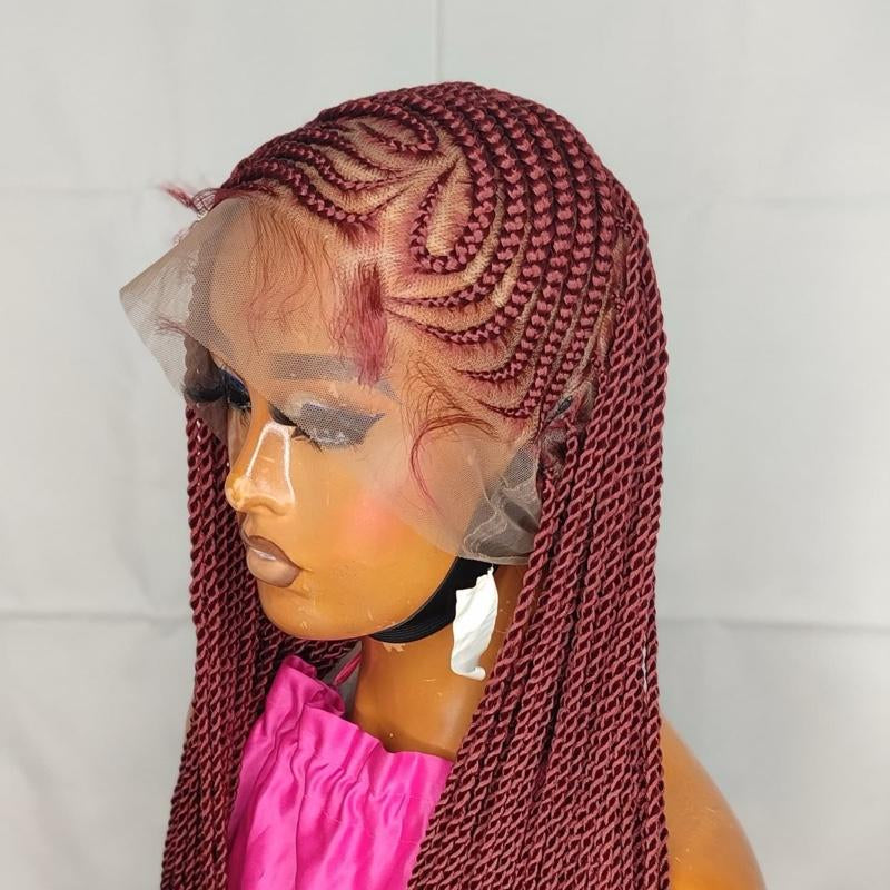 Full Lace Fiber Wig Heart Lemonade Braided Wig for Black American