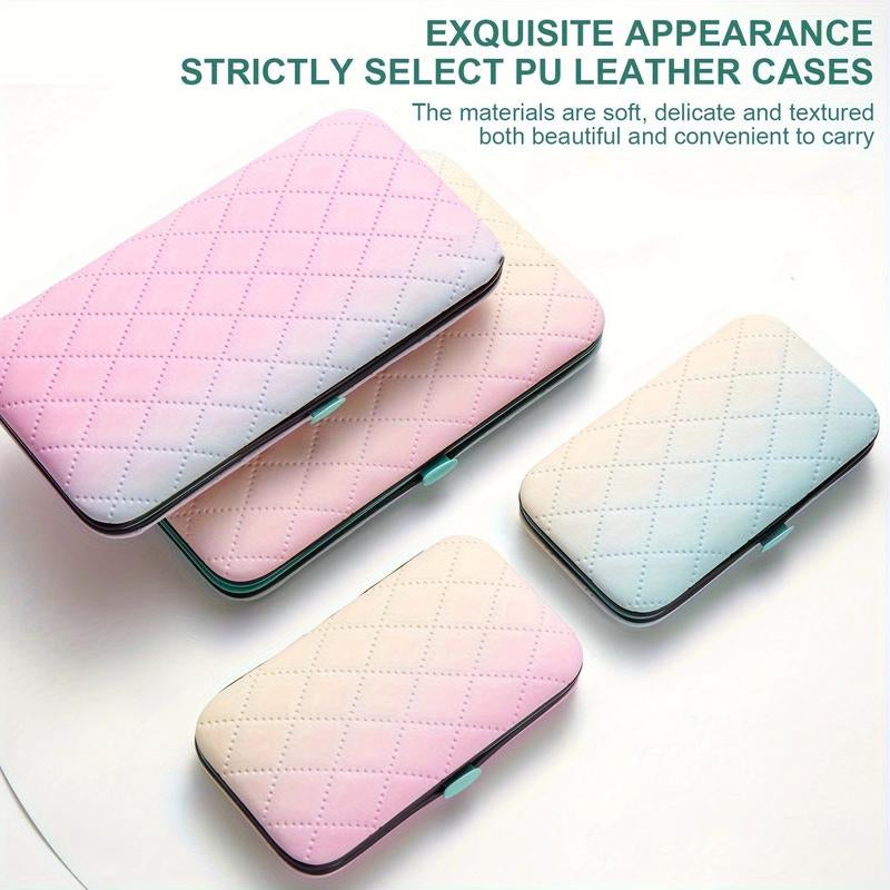 Manicure Set Nail Clipper Set Men Women Toe Finger Nail Clipper Personal Care Toolswith Portable Travel Case Manicure Pedicure Tools Grooming Kit Gift for Men Womenfamily Friends Wife (Gradient Color)