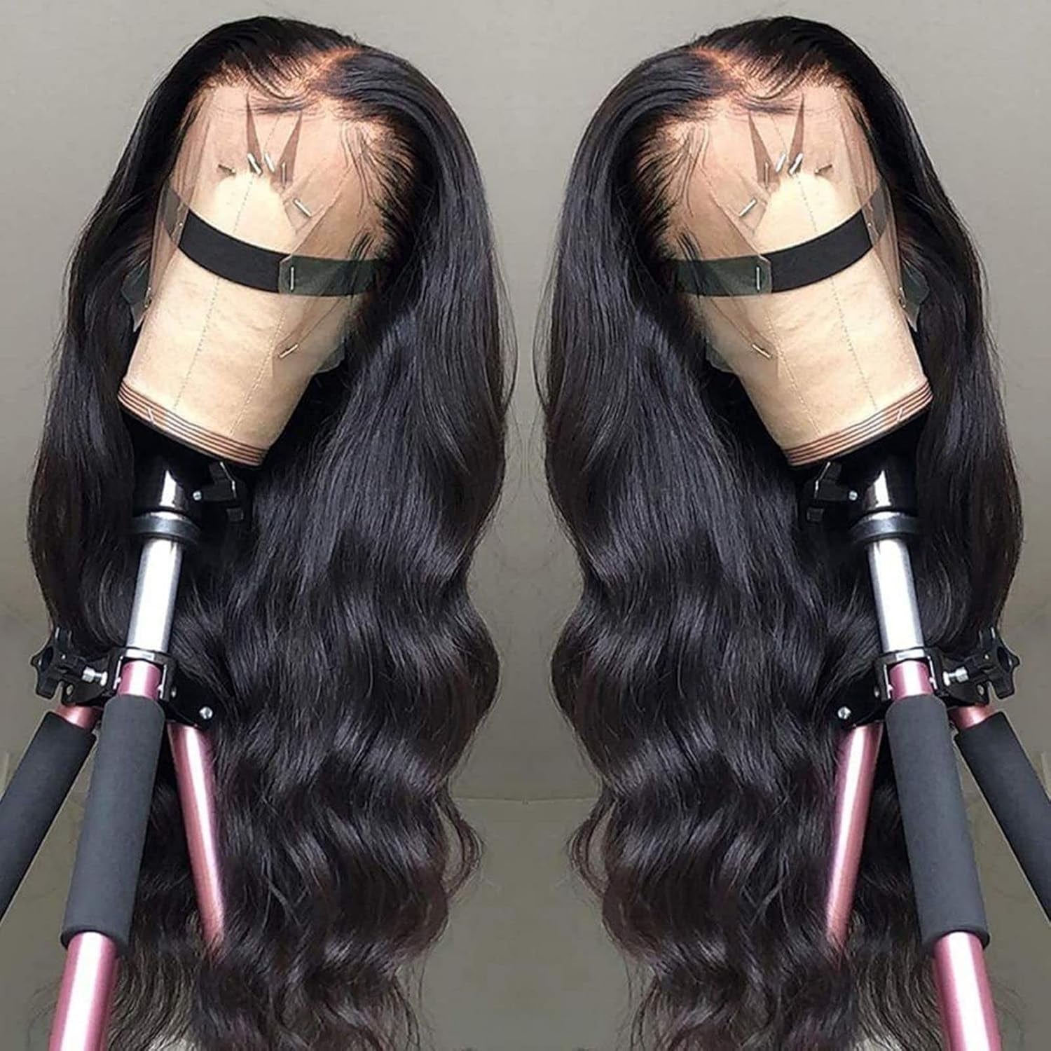13X4 Body Wave Lace Front Wigs Human Hair Wigs for Black Women 24 Inch Pre Plucked Bleached Knots with Baby Hair 150% Density 10A Unprocessed Virgin Human Hair Wigs Natural Color Body Wave Wigs