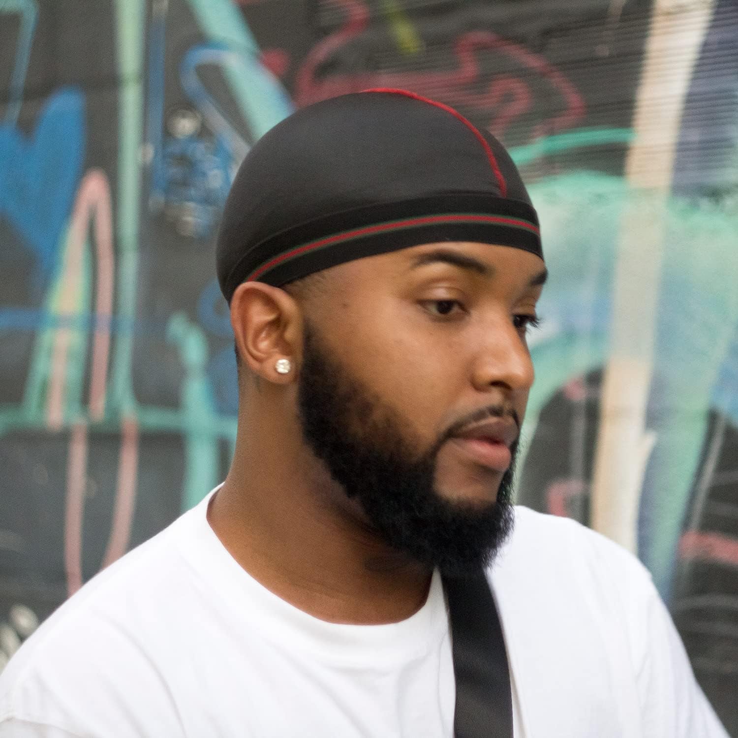 Wave Cap for 360 Waves, Breathable Compression Stocking Cap for Men, Elastic Hair Protector for Sleeping (2 Pack)