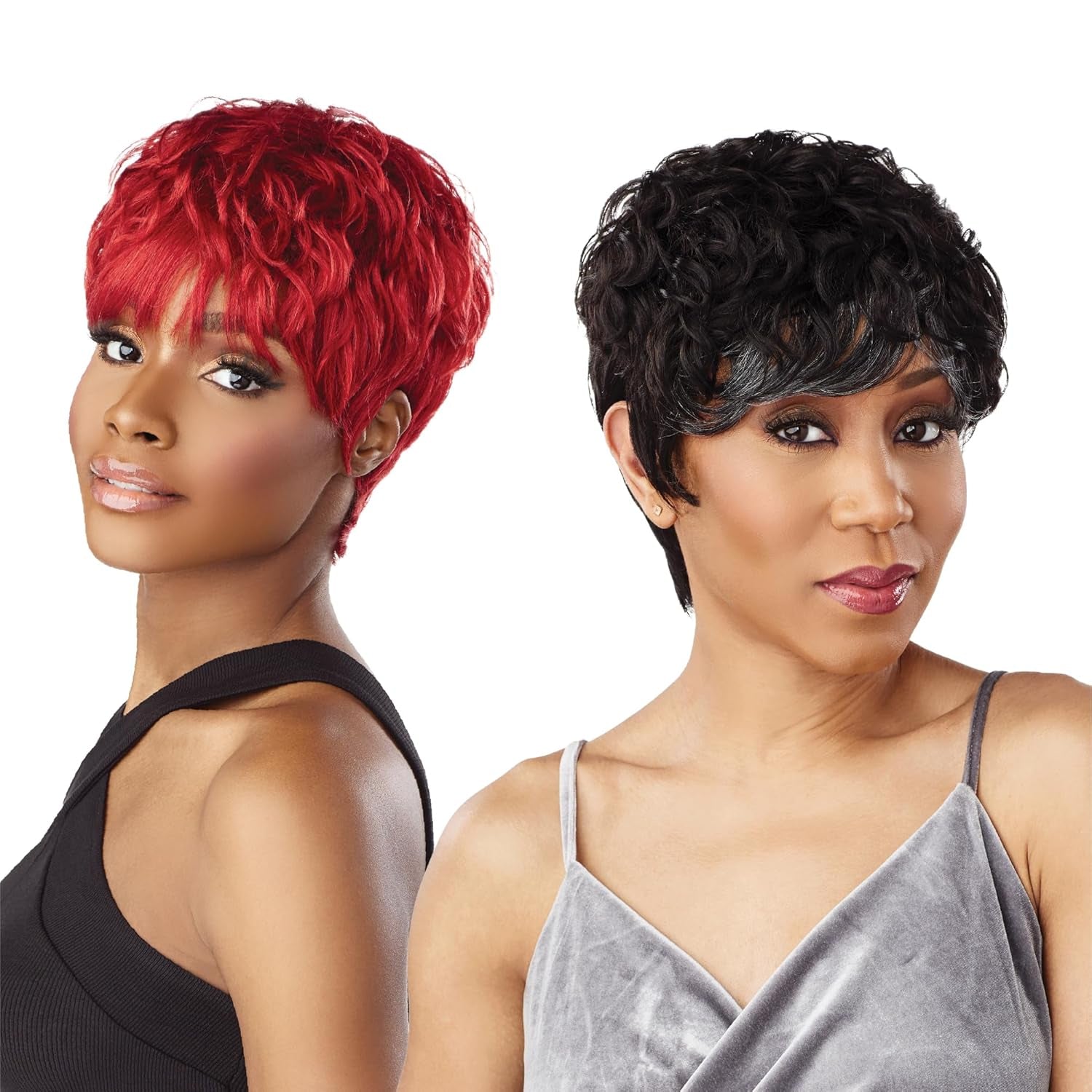 Empire Human Hair Wig - Salt and Pepper Kori Contouring Mesh Cap Heat Safe (1B OFFBLACK)