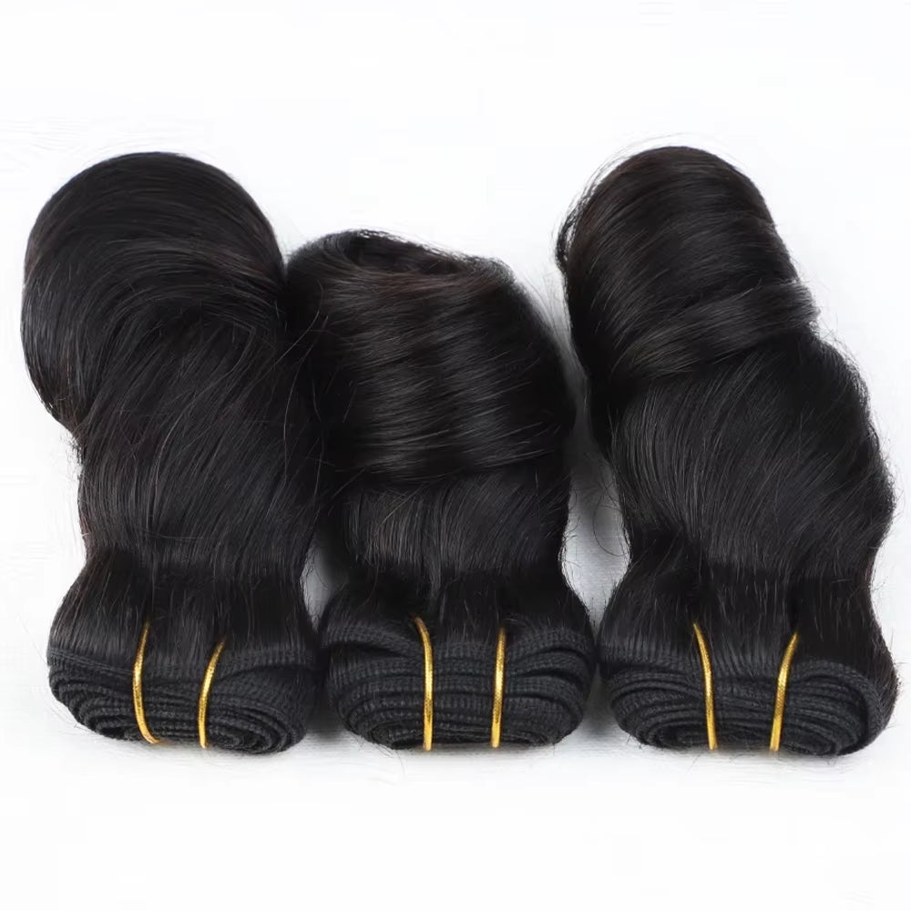 3Pcs Loose Wave Short Curly Hair Bundles Brazilian Hair Weave Bundles 100% Human Hair Bundles Hair Extension Human Hair Bundles