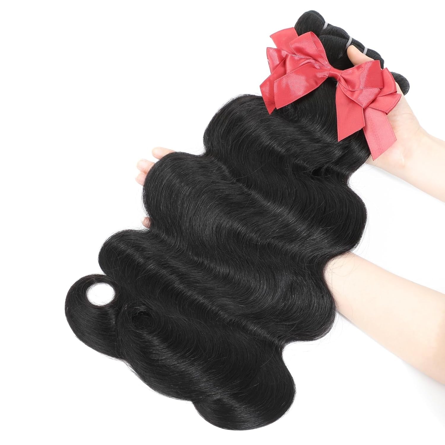 Raw Bundles Human Hair Body Wavy Human Hair Bundles 14 Inch Thick Ends No Tangle Shedding 15A Raw Indian Hair Triple Lifespan 3X