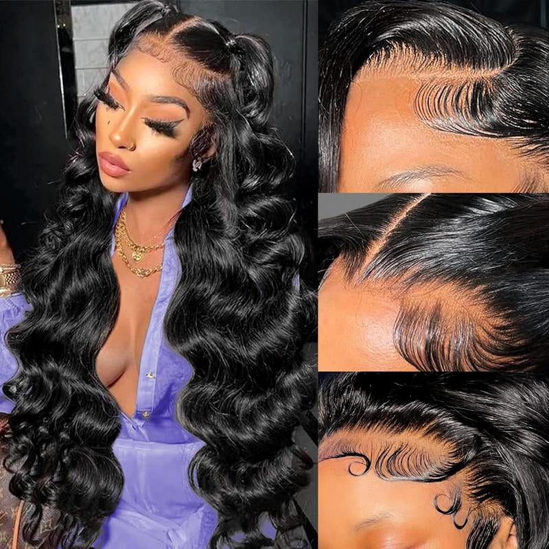 Body Wave Lace Front Wigs Human Hair 13X4 HD Transparent Lace Frontal Wig 180% Density Glueless Frontal Wigs for Black Women Pre Plucked with Baby Hair