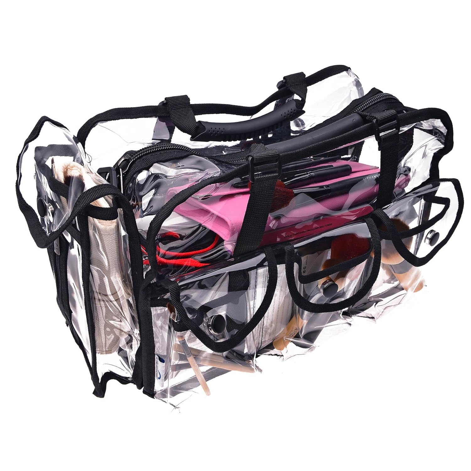 Clear Makeup Bag, Pro Mua Rectangular Bag with Shoulder Strap, Large