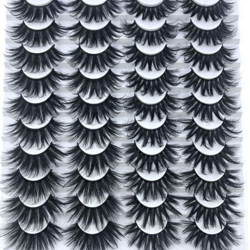 20 Pairs of Natural Mixed Ultra-Long 3D Fake Eyelashes Makeup Set - Cosmetic, Eyelash Extension Eyelashes Extensions