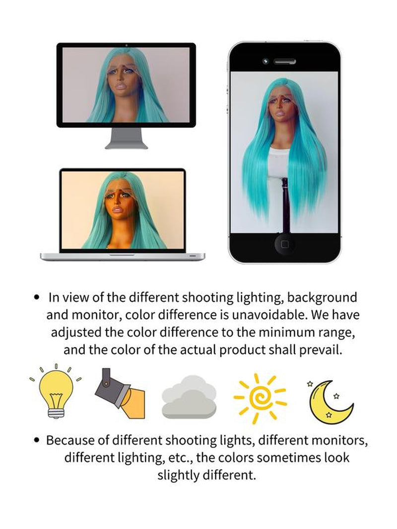 Long Straight Wigs for Women, Gorgeous Fluffy Wigs without Bangs, Synthetic Lace Front Wigs for Party, Daily Use