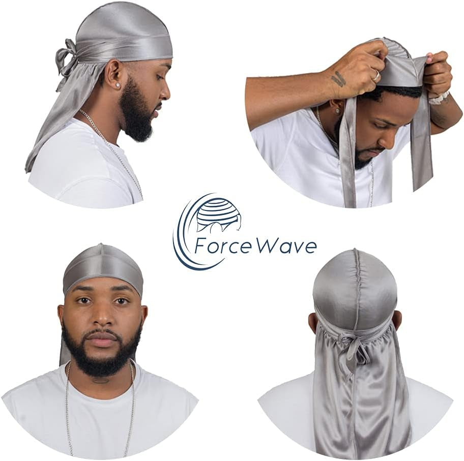 12 Pieces Silky Durag for Men Women Satin Durags for 360 Waves