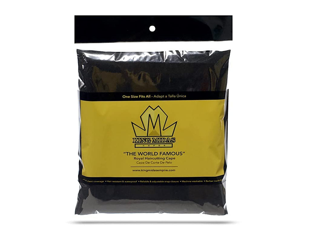 King Midas Professional Barber Cape Hair Cutting Cape Waterproof Professional Salon Cape with Snap Closure (Rainbow, Black)