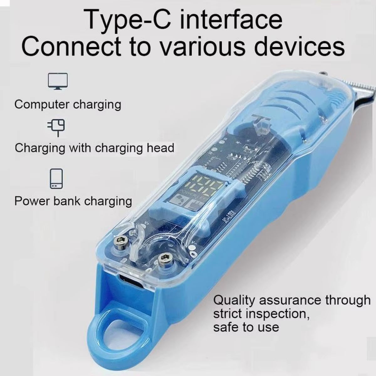 Ultimate Rechargeable Hair Clippers for Men - Cordless Transparent Electric Trimmers for Precision Haircuts