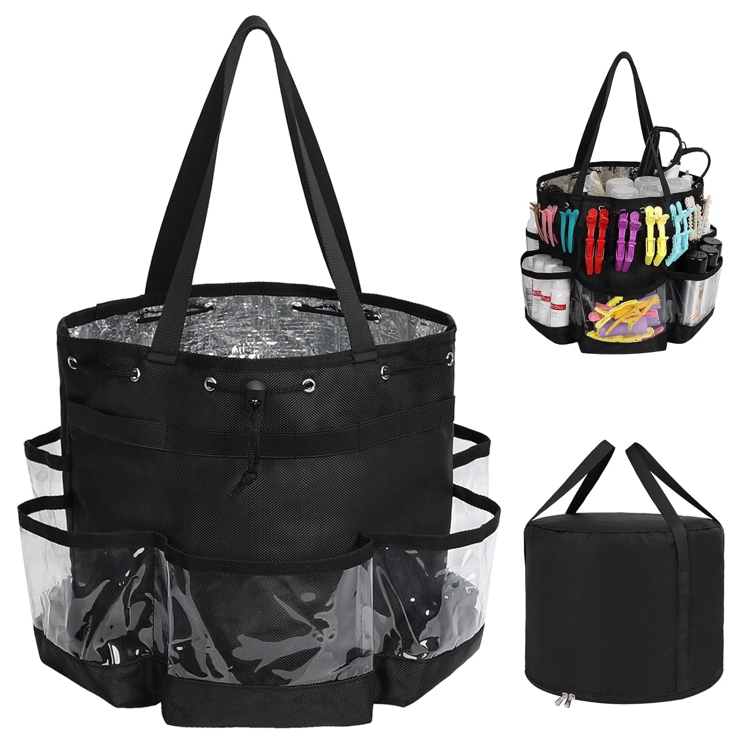 2-Piece Hairstylist Travel Bag Set: Large Capacity, Heat Resistant, Professional Makeup & Waterproof Shower Bag