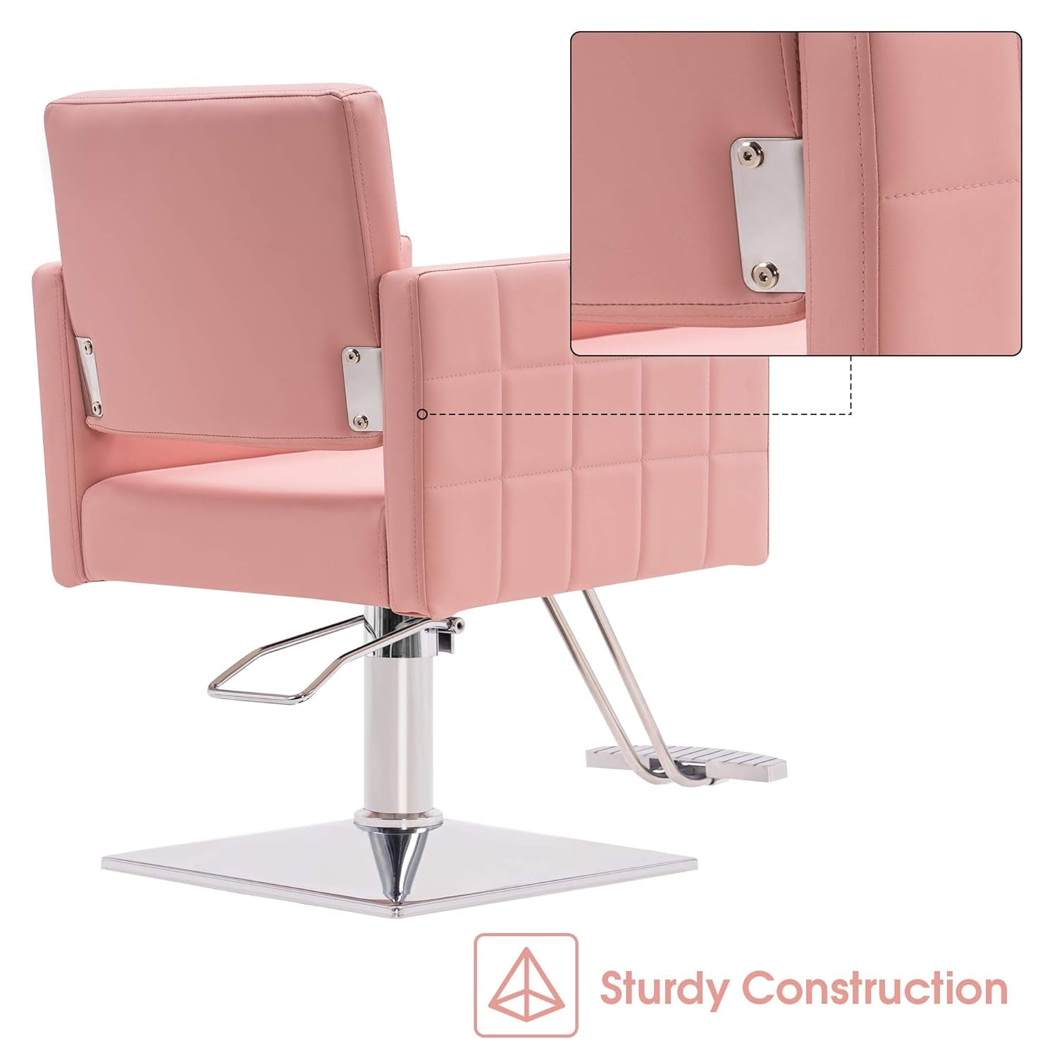 Salon Chair for Hair Stylist,Hydraulic Barber Styling Chair, Beauty Spa Equipment 8821 (Pink)