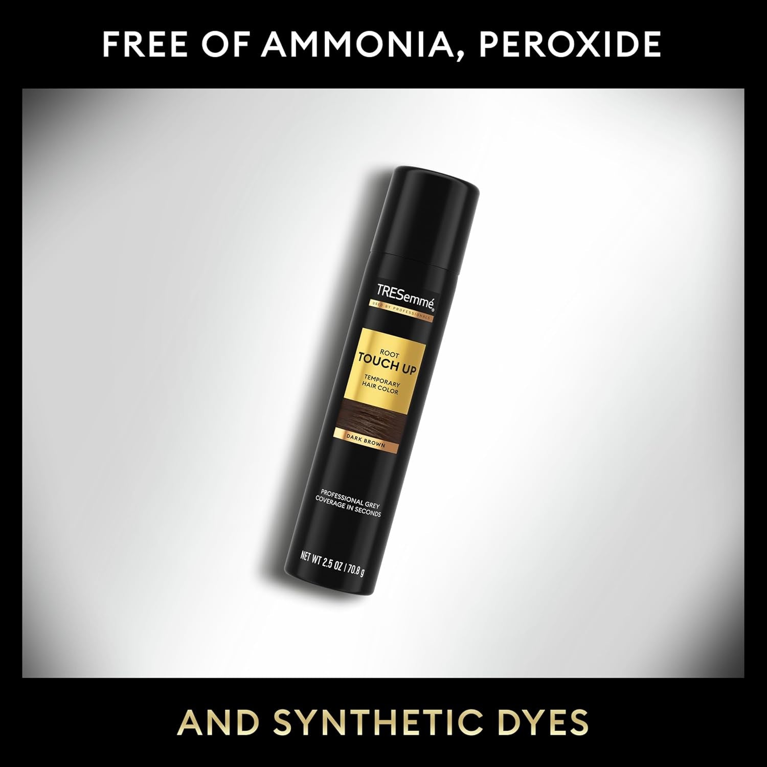 Temporary Hair Color Root Touch-Up Dark Brown Ammonia-Free, Peroxide-Free Root Cover up Spray 2.5 Fl Oz