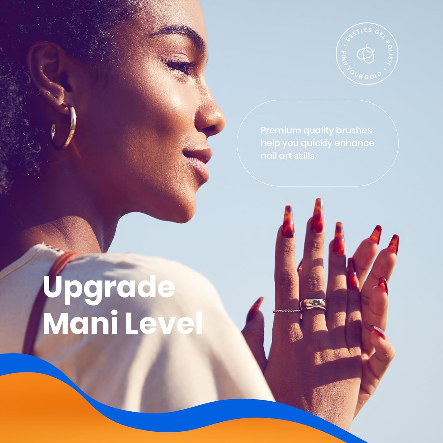 Nail Art Brushes, 6 Pcs Fingernail Art Design Pens, Wood Alloy Handle, Dotting Pen Clean up Liner French Nail Brush Set, DIY Manicure Tools Gift for Women