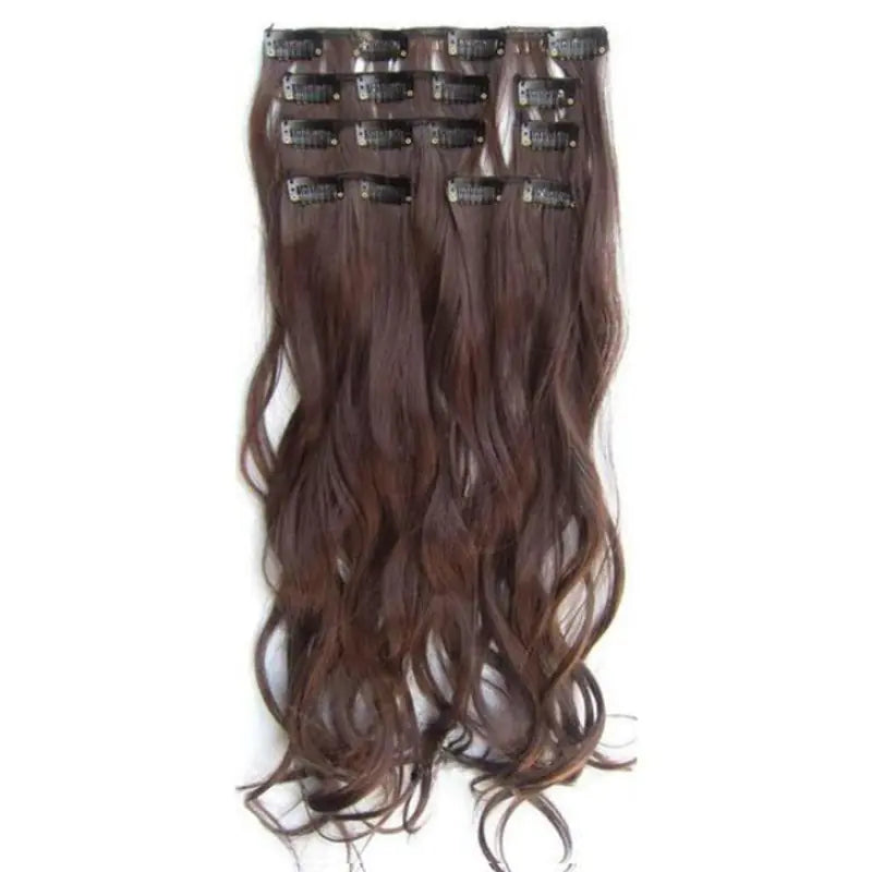 Chemical Fiber Clip-In Hair Extension Wig Set