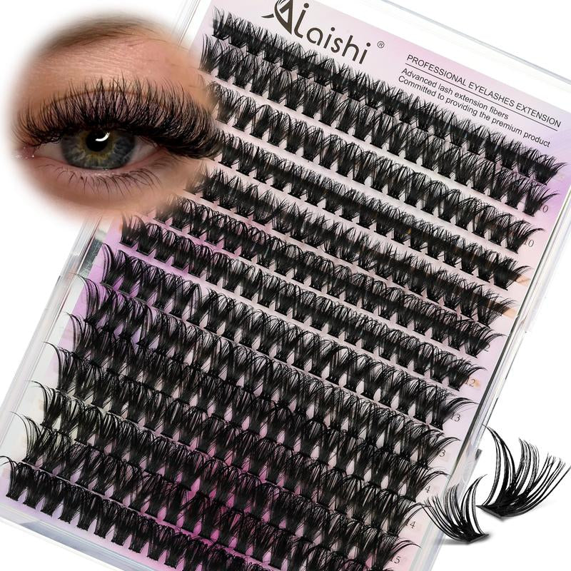 Ailaishi Lash Clusters Kit Natural Individual Lashes Wispy Eyelash Extensions 9-16Mm DIY Lash Extension Kit Lash Bond and Seal Waterproof, Lash Applicator, Thick False Eyelashes Kit