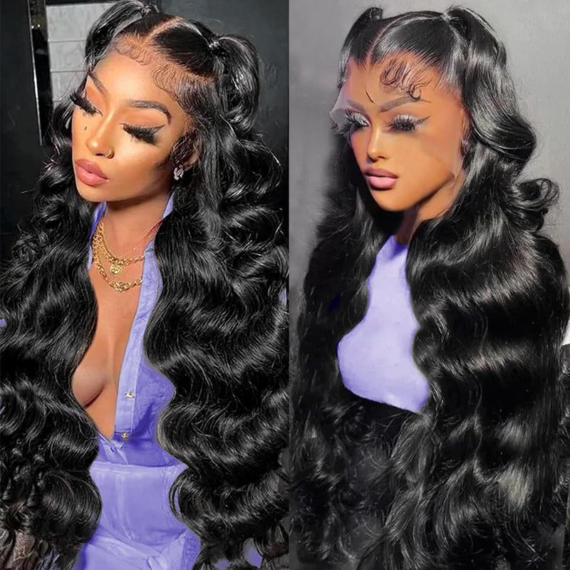 Body Wave Lace Front Wigs Human Hair 13X4 HD Transparent Lace Frontal Wig 180% Density Glueless Frontal Wigs for Black Women Pre Plucked with Baby Hair