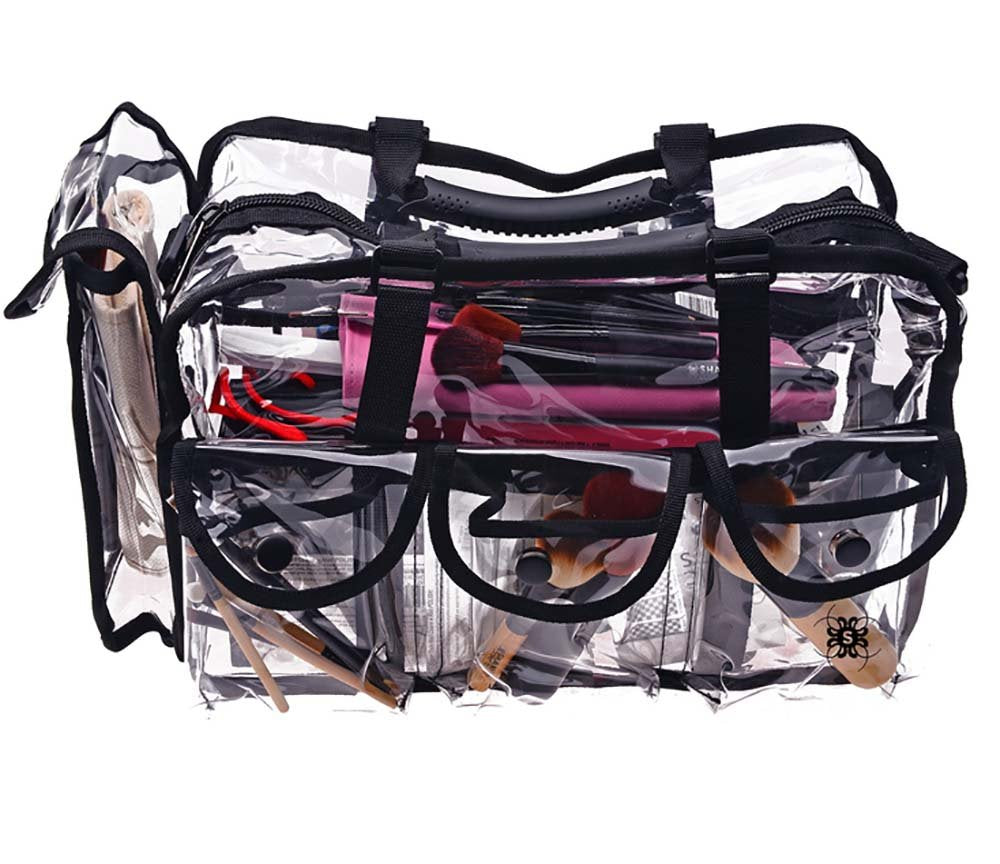 Clear Makeup Bag, Pro Mua Rectangular Bag with Shoulder Strap, Large