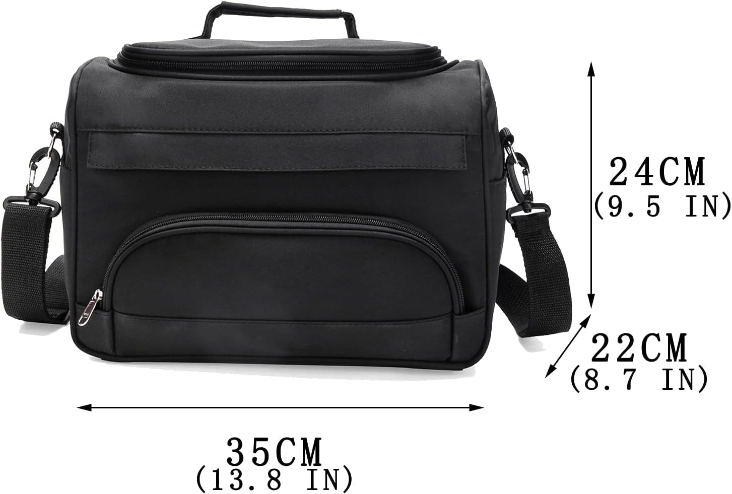VERSAINSECT Airdressing Bags for Stylists Hairdresser Bag for Supplies with Shoulder Strap Cosmetics Beauty Hairstylist Bag Makeup Salon Organizer Bag with YKK Zipper (BLACK), 13.8" X 8.7" X 9.5"