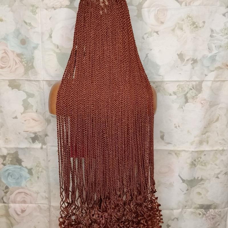 Full Lace Fiber Wig Heart Lemonade Braided Wig for Black American