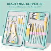 Manicure Set Nail Clipper Set Men Women Toe Finger Nail Clipper Personal Care Toolswith Portable Travel Case Manicure Pedicure Tools Grooming Kit Gift for Men Womenfamily Friends Wife (Gradient Color)