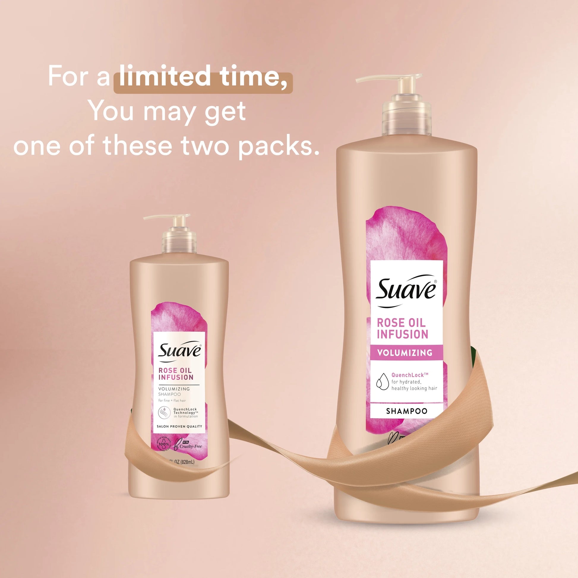 (4 Pack)  Professionals Rose Oil Infusion Shampoo with Pump, Volumizing, All Ages, 28 Fl Oz