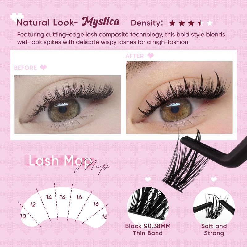 OKAYLOVE Lash Clusters Kit with Long-Lasting Lash Bond and Seal,Tweezers and Remover for DIY Eyelash at Home for Natural Makeup