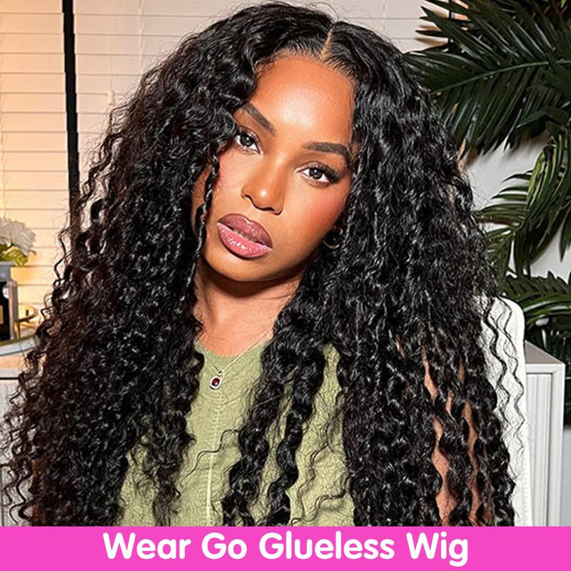 HD Lace Front Wigs Human Hair Kinky Curly Wigs Wear & Go Glueless Lace Wigs for Women No Glue 4X6 Lace Pre Cut Wig Human Hair Wigs Transparent Lace Closure Wigs 180% Density