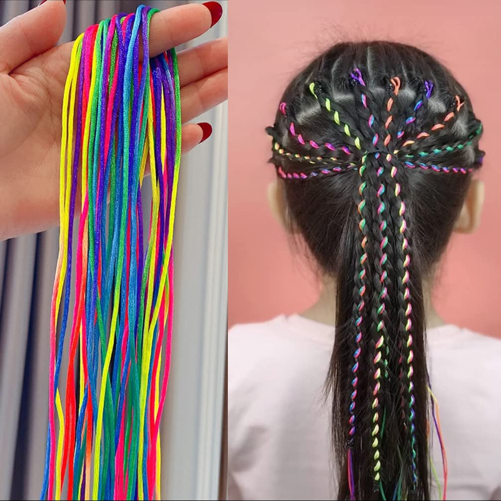 30 Pcs Hair Braids Assorted Gradient Color Mix Colorful Wrap String Rope Strands DIY African Girl Braid Hair Accessories