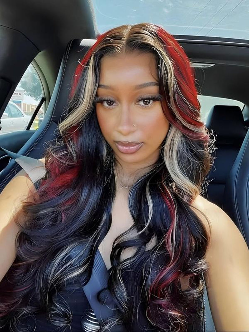 28 Inch Lace Front Wigs for Women, Gorgeous Fluffy Wigs without Bangs, Synthetic Lace Front Wigs for Party, Daily Use