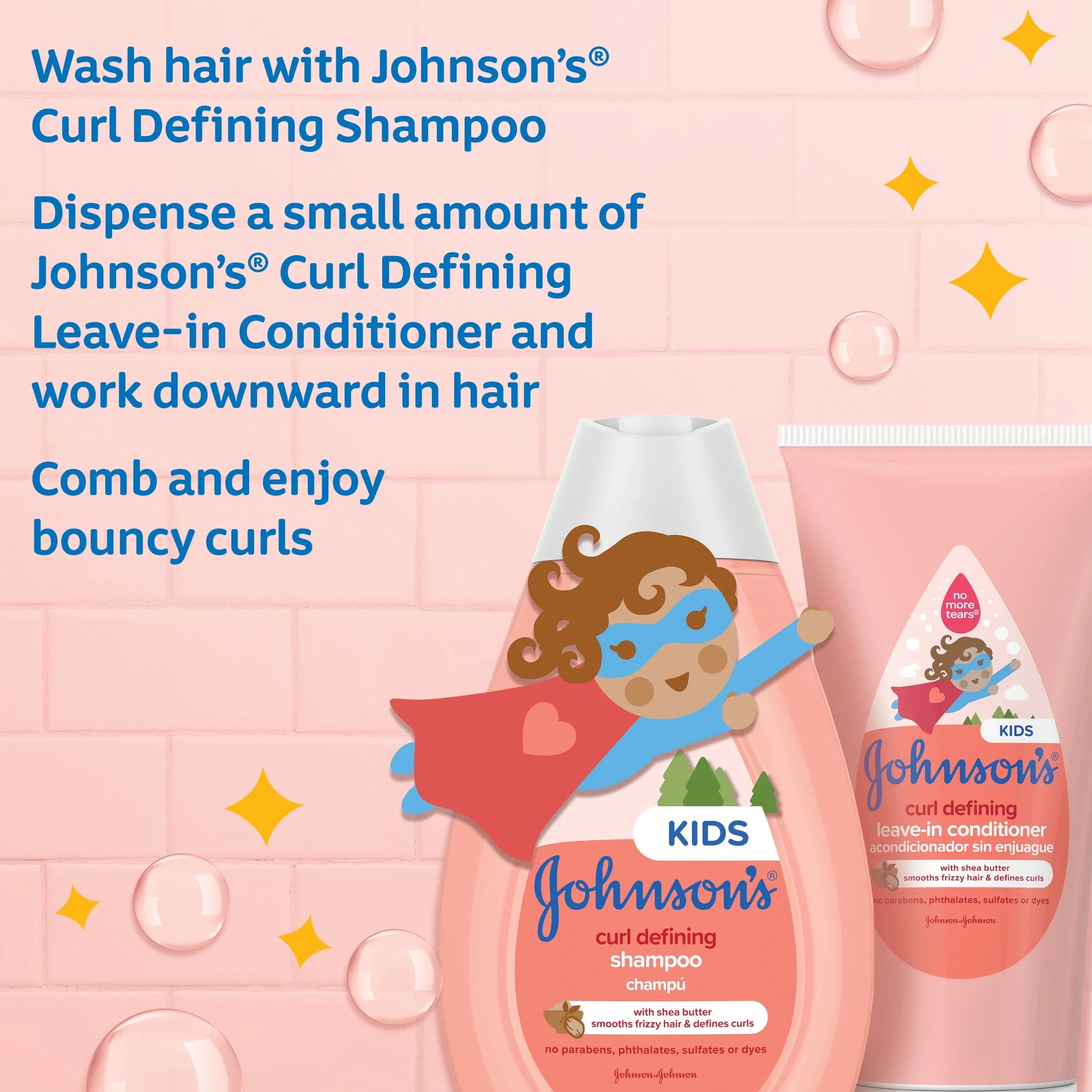 Kids Curl Defining Shampoo with Shea Butter, Tear Free Hair Products for Curly Hair, 13.6 Oz